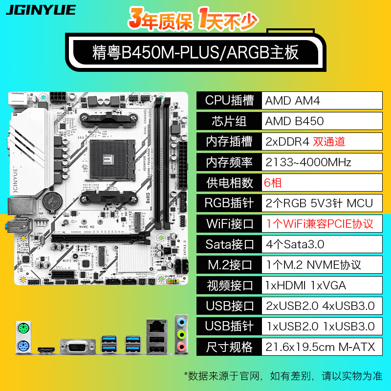 精粤 B450M PLUS ARGB DDR4 图 3
