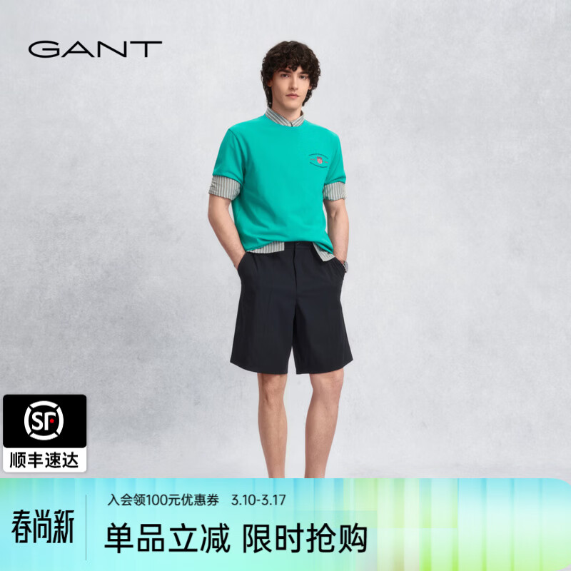 GANT/���ش�����ʿ�����Լ�ٴװͨ�ڵ������ж̿� 943-���ɫ XL 601.6Ԫ