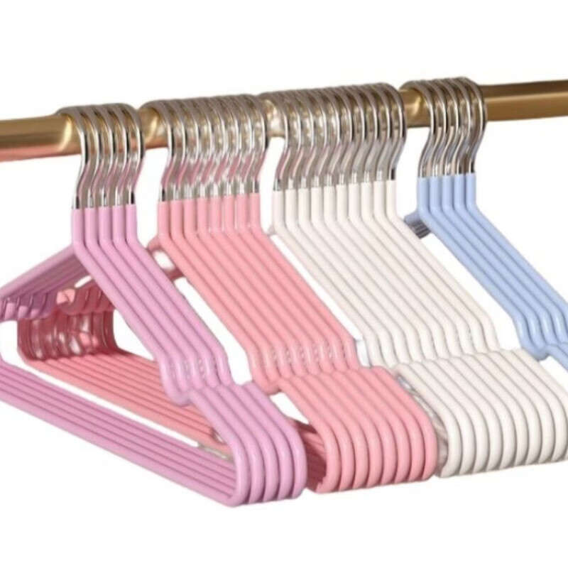 溥畔加粗加大衣架家用挂衣架子无痕防滑防肩角衣撑凉晾晒衣服撑子挂架 特粗防滑无痕款[50个] 随机色