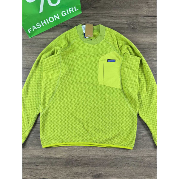 PATA巴塔户外哥尼亚运动休闲抓绒衣打底长袖T恤圆领卫衣上衣内胆中间 豆芽绿 patagonia抓绒衣 x S