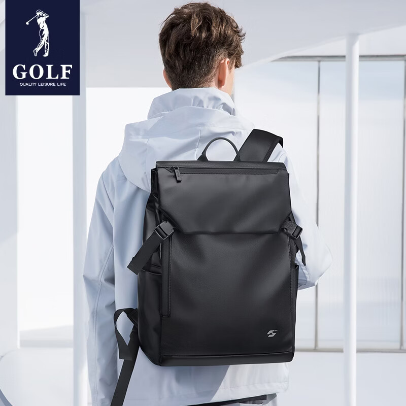 高尔夫（GOLF）双肩包男女百搭背包女休闲旅行学生书包防泼水出游背包【Q】 款式11-黑色