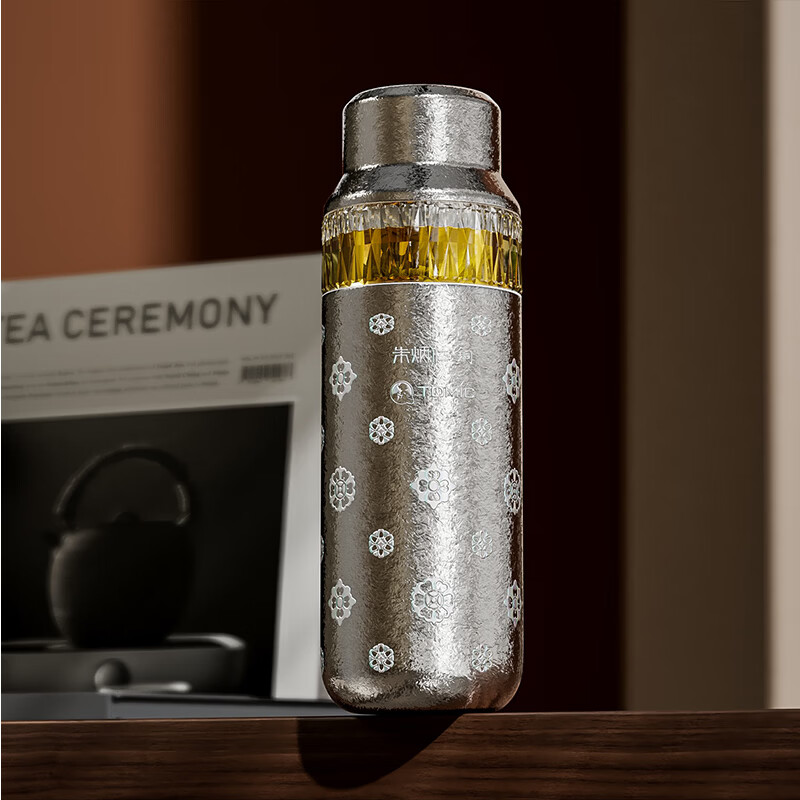 朱炳仁铜×特美刻 盛世华彩系列茶杯 联名新款高端易携带钛杯 盛世华彩-钻石茶水分离杯
