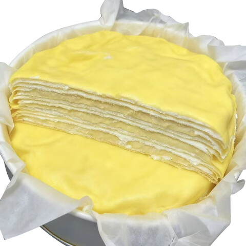 金枕榴莲千层榴莲果肉泰国金枕榴莲千层蛋糕甜品生日小金条小蛋糕 400g/盒*3【新鲜6寸金枕榴莲千层】