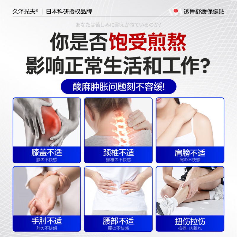 QZGY布洛芬芬凝胶止痛膏贴筋骨疼痛贴缓解局部组织肌肉疼痛肩颈腰腿 3盒舒适装【中度疼痛】 【官方直售 品质保障】