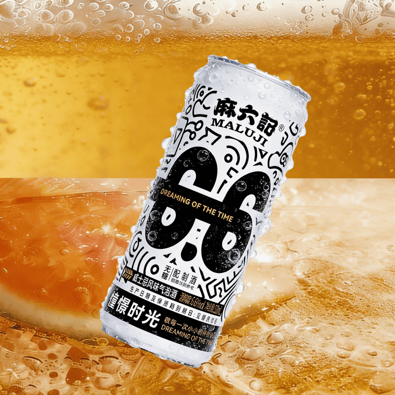 麻六记威士忌风味气泡酒甜酒饮料起泡酒6.6度无糖320ml微醺聚会必备解辣 6瓶装