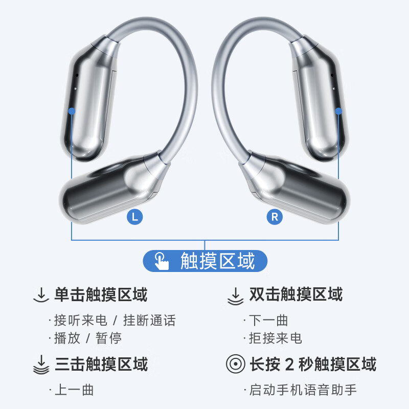 爱国者(aigo)蓝牙耳机骨传导概念无线运动耳机跑步 听音乐 生日礼物 适用于小米苹果安卓机 【舒适挂耳式/久戴不痛】SJ285黑