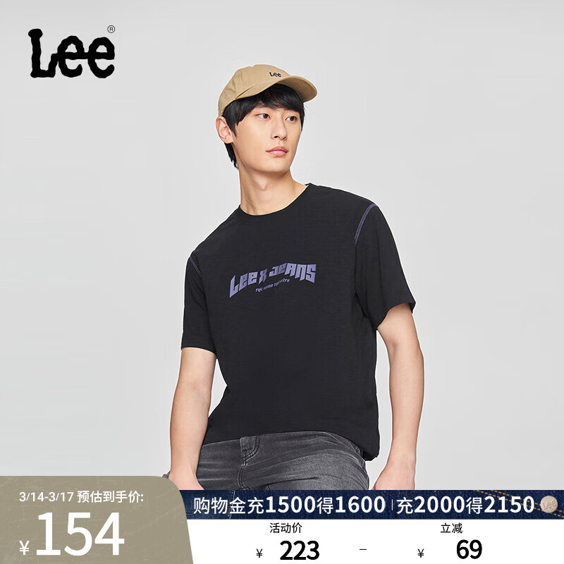 Lee���ʰ澭��Բ����ĸLogoӡ����ʿ����T�����г���LMT009823204 ��ɫ S 99Ԫ