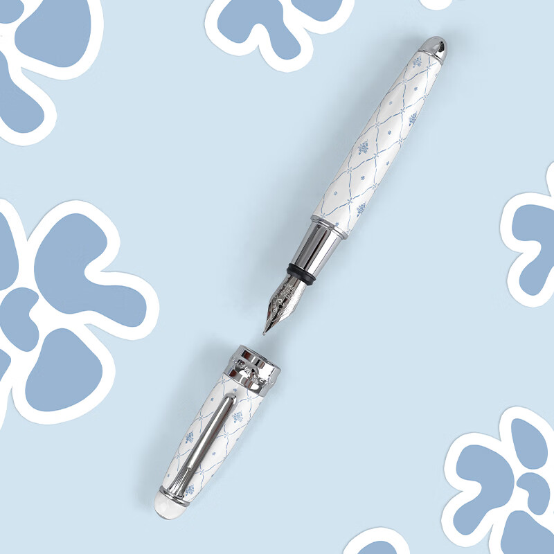 凱博马尔兹意大利品牌插画手绘钢笔莫奈花园口袋笔高档金属手账签字笔学生女神节礼物 白色梦屿【单钢笔】