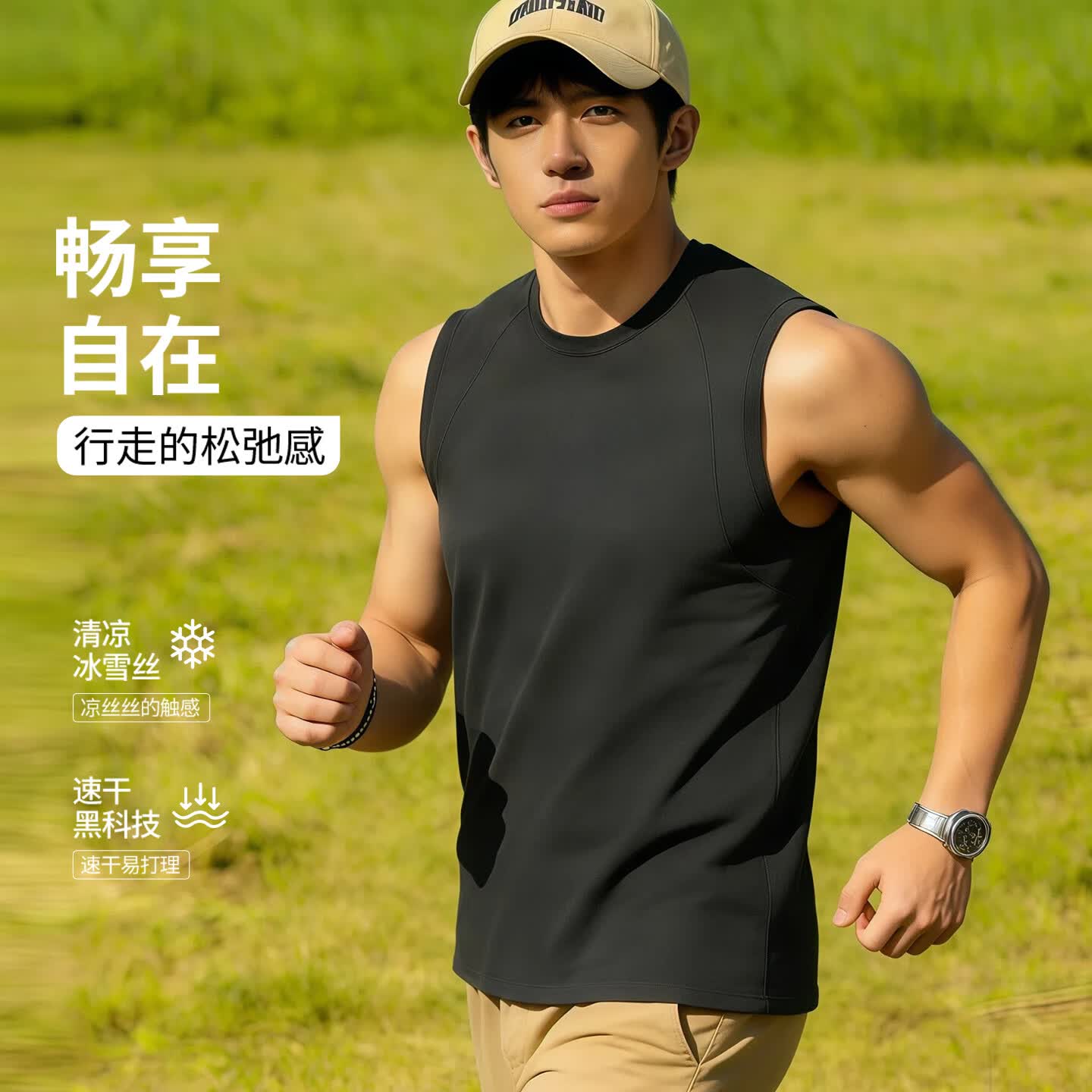 古今(GUJIN)男士宽肩背心夏季薄款运动跨栏吸汗透气汗衫内穿打底吊带内衣 白色 夏季凉感 3XL 推荐175-200斤