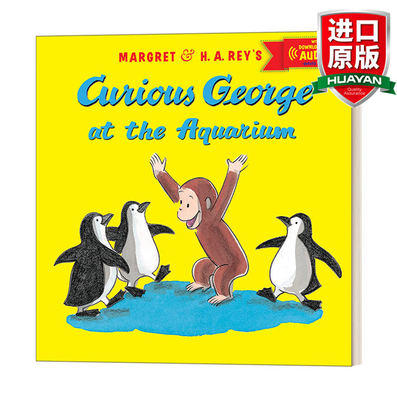 audio 英文原版绘本 好奇猴乔治在水族馆 音频可下载 英文版 进口英语