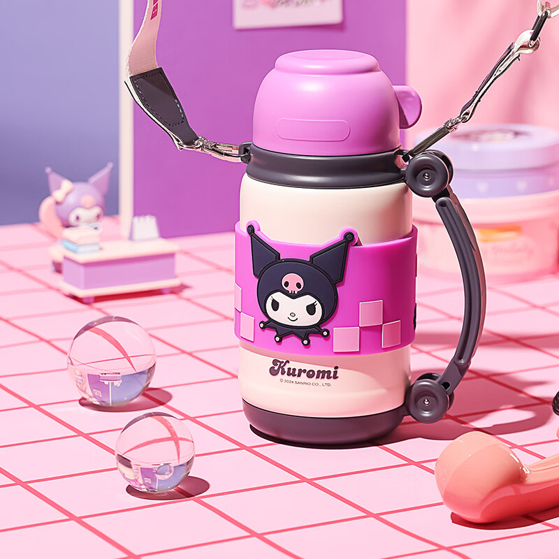 杯具熊儿童保温杯男女学生大容量保温壶两用户外便携水杯上学杯子 炮弹保温壶-灿烂酷洛米650ml