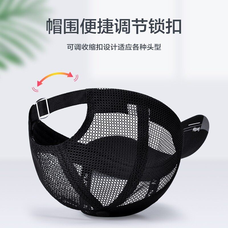 花花公子(PLAYBOY)帽子男士夏季户外休闲速干棒球帽女遮阳防晒太阳帽鸭舌帽网帽 蓝色网格透气款