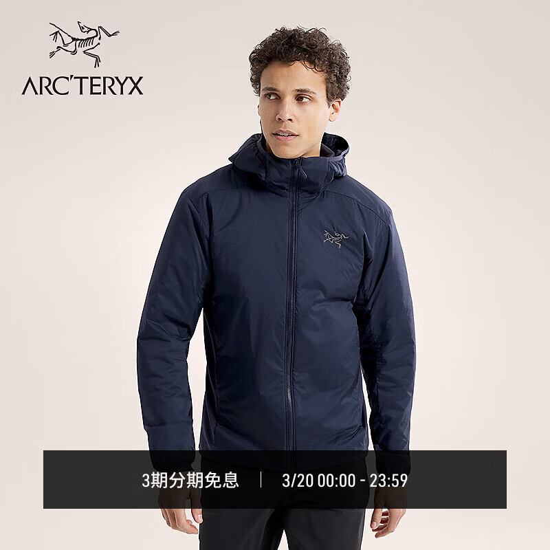 ARC'TERYX始祖鸟 ATOM HOODY 男子 保暖棉服 Black Sapphire/蓝黑色 L