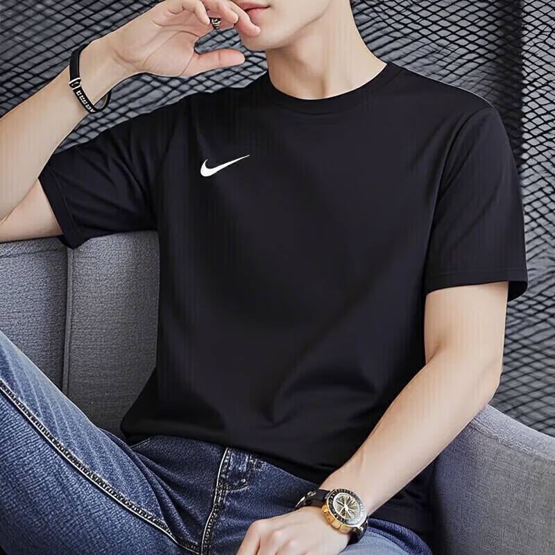 耐克（NIKE）短袖男装 2026夏季新款运动服健身训练速干衣清爽透气圆领半袖t恤 IB8640-010 黑色快干/推荐款 3XL