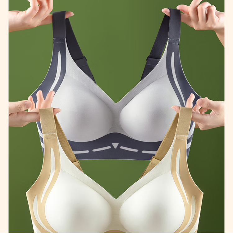 宜而爽聚拢美背小胸文胸内衣舒适运动夏季薄款一片式性感透气 绿色 2XL