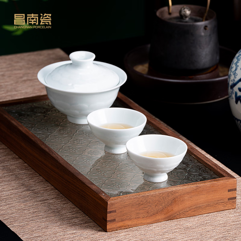 昌南景德镇陶瓷品茗杯小茶杯茶具主人杯斗笠杯陶瓷功夫茶杯主人杯 玉瓷莲瓣5个(买5赠1)