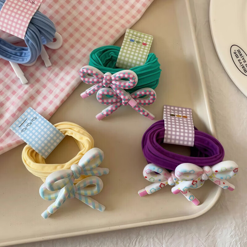 家庭清洁纸品jtt 蝴蝶结小肠圈混色10条 蝴蝶结头绳