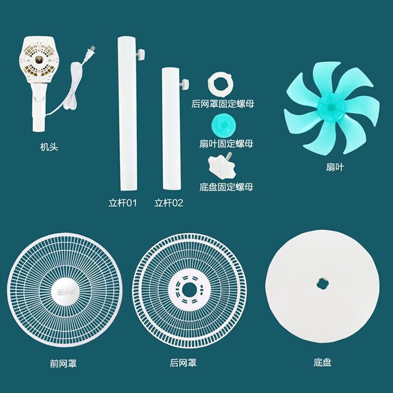 长城电风扇/落地扇/空气流通/工业落地扇/工程家用风扇/七叶大风量风扇 铜芯电机FS-30(2)白色+14寸环保塑叶