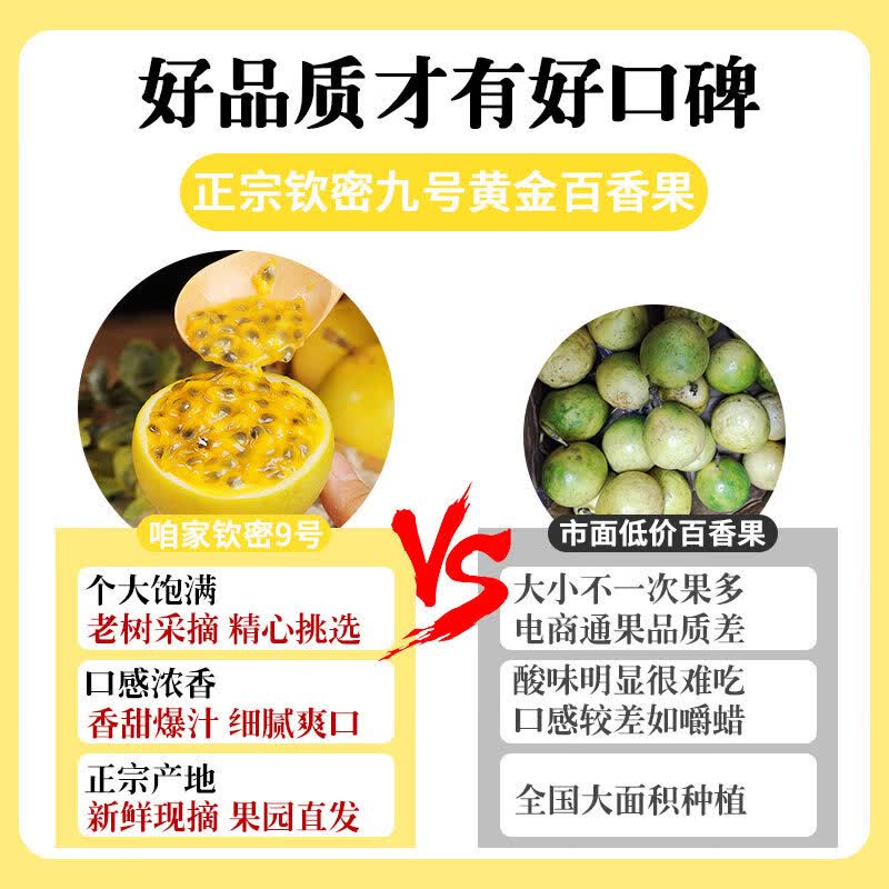 小筑倾橙 海南黄金百香果钦蜜9号现摘新鲜水果当季鸡蛋果黄金大果生鲜年货 5斤特选大果【精选好品质】单果70-90g