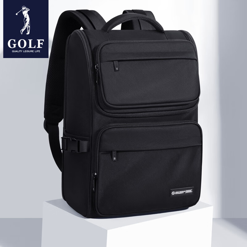 高尔夫(GOLF)双肩包男女百搭背包女休闲旅行学生书包防泼水出游背包【Q】 款式12-夜黑