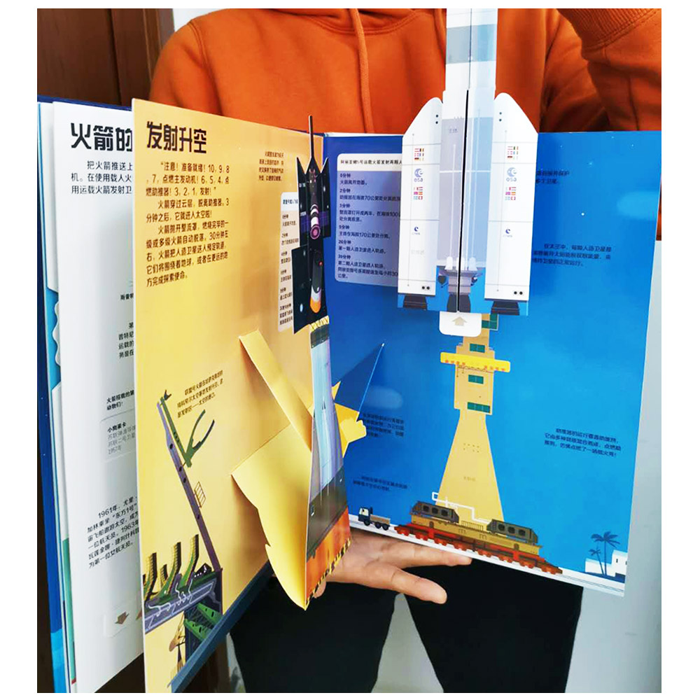 宇宙运转的秘密（大8开软精装）揭秘翻翻书 儿童3d立体翻翻玩具书 儿童科普 幼儿认知 益智训练工具书 法国版权引进  好多好多的交通工具 建筑 地球 宇宙 飞机 城市 工地 耕林童书详情图