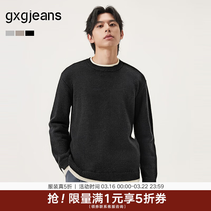 gxgjeans��װ ����������ʱ�д��Բ��ë����֯�� 25�궬��Ʒ ��ɫ L (175) 102Ԫ