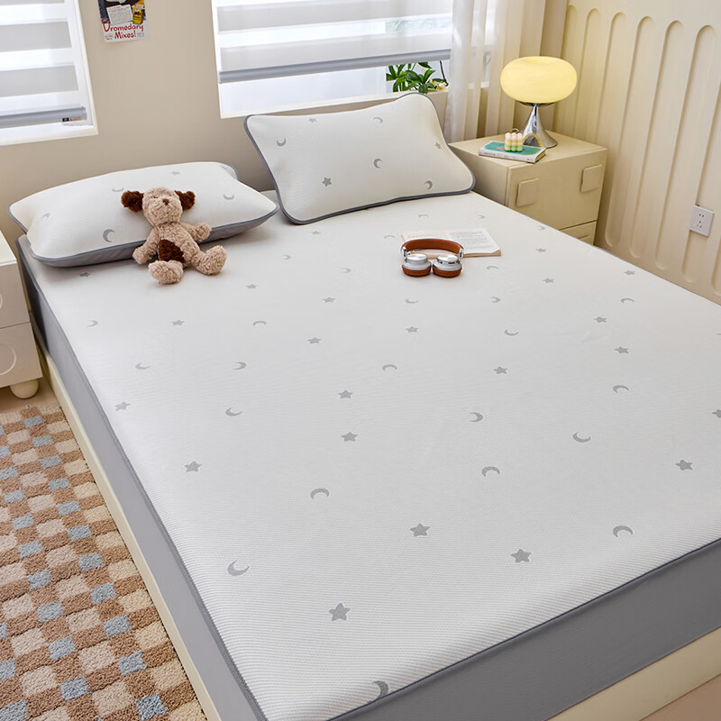 多喜爱凉席冰丝席夏季席子1.8米夏天冰丝床笠软凉席凉豆豆床笠 提花软凉席星月（床笠款） 1.2米床两件套/ 195cm*120cm