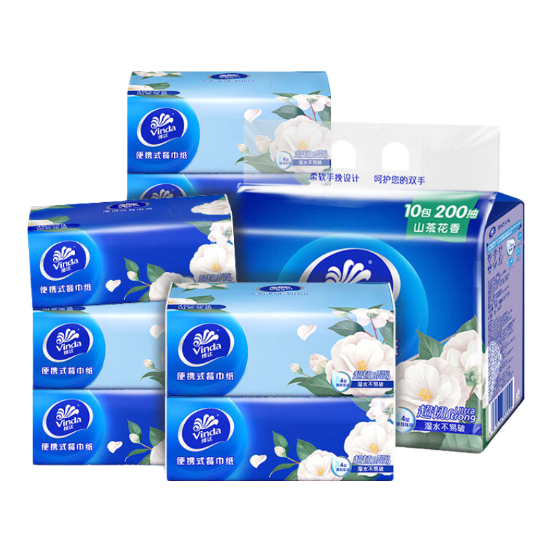 ά�Vinda��ɽ�軨��ϵ�вͽ�ֽ4��Ӻ�10����װ��Яʽֽ�� С��װ��Я��ֽ ����ߴ�186*186mm�� 4�� 200��*1�� ������10���� 8.9Ԫ