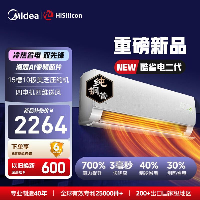 Midea/���� ��ʡ����� ��1.5ƥ �һ� KFR-35GW/KS2 1896.18Ԫ