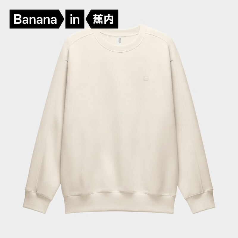 蕉内非常服503Relax男女同款圆领四季卫衣保暖上衣情侣百搭长袖T恤 牙白 L