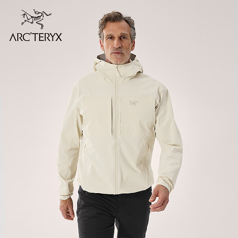 ARC'TERYX始祖鸟 GAMMA HOODY 防风 男子 软壳夹克 SEA SALT/流木白 L