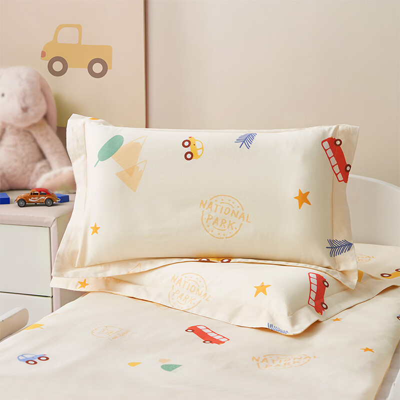 水星家纺幼儿园全棉抗菌对枕套(乐宝黄) 幼儿园全棉抗菌对枕套(乐宝黄) 一对 50cm*30cm