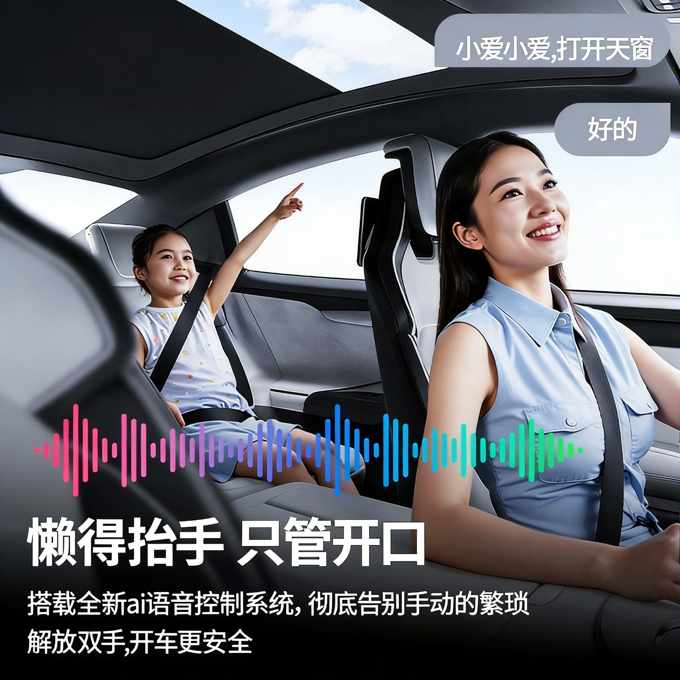 馨猫适用小米SU7电动遮阳帘全景天窗天幕遮阳挡板SU7顶部防晒隔热配件 小米SU7Ultra 氛围灯款-全新升级第二代【七彩氛围灯+AI语音】