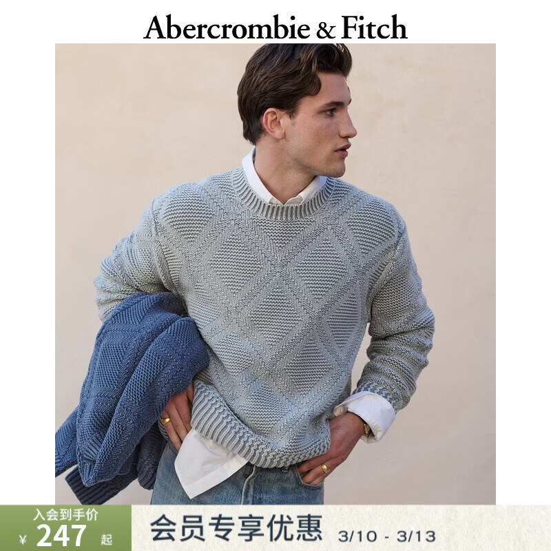 Abercrombie & Fitch��ʽ���ž��䳱��ʱ�д�ɫ���ë����֯��26����װ120-6029 ����ɫ S (175/92A) 245.78Ԫ