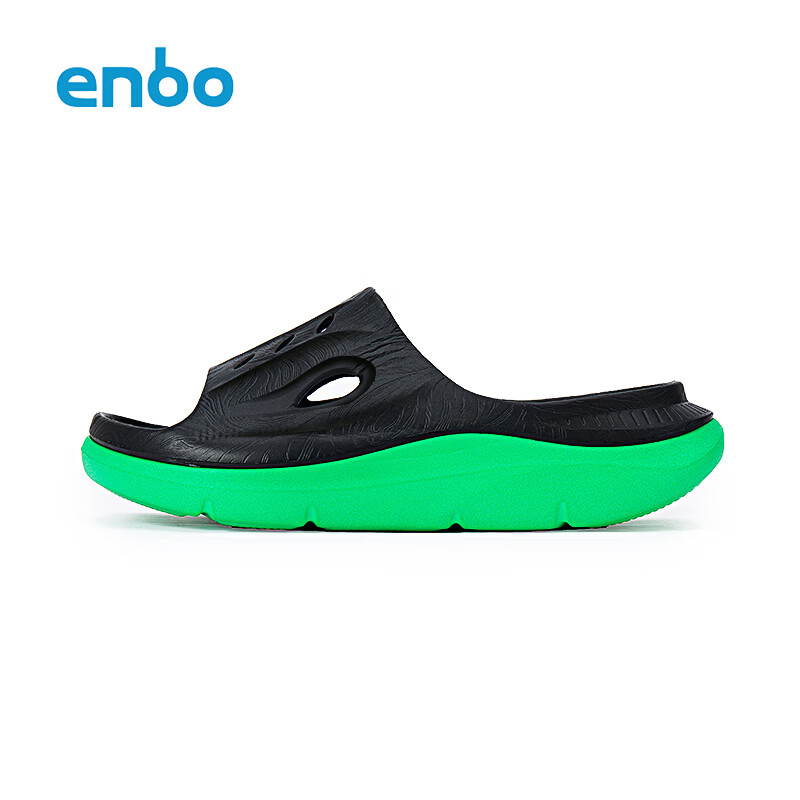 ENBO凉拖鞋男士春夏外穿透气凉鞋男沙滩室内防滑厚底一字拖鞋男 深渊绿 44 (285mm)