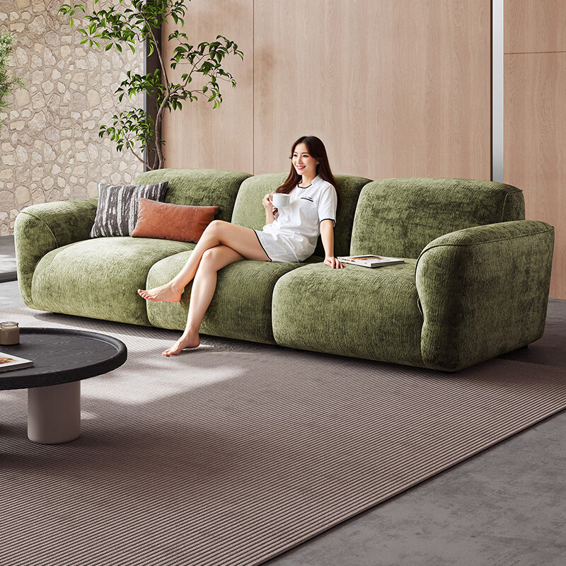 溥畔宜沃法式复古可全拆洗雪尼尔绒格兰德布艺沙发可调节靠背客厅直排 4.0米多人位可摺叠靠背[休闲加宽版1.2m宽 [功能版+可全拆洗]进口亲肤雪花·雪尼尔绒面料+