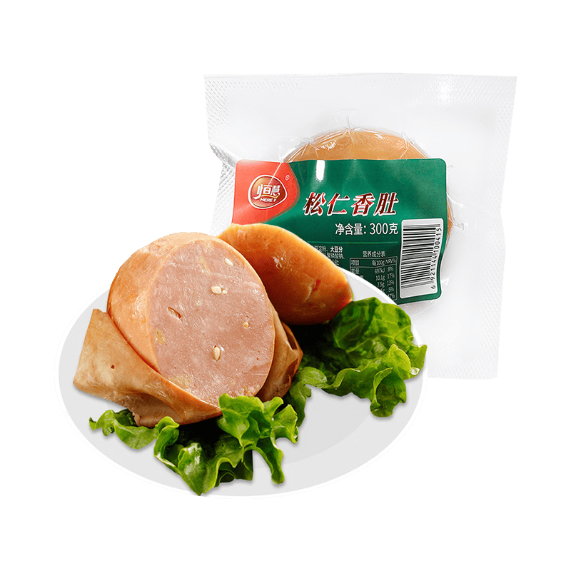 恒慧松仁香肚300g*2 生鲜预制菜袋火腿肠早餐速食熟食源头直发