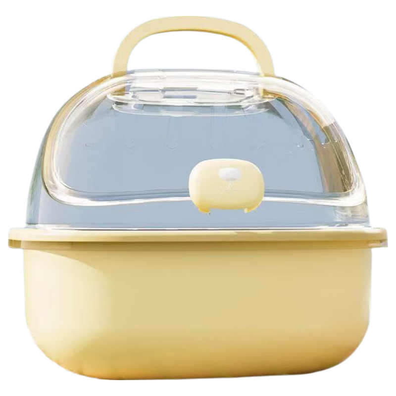 跑来跑去仓鼠笼子外带笼便携外出笼蜜袋鼬花枝鼠金丝熊全景外带包小宠用品 奶酪黄（豪华款）饮水 超大容量水壶