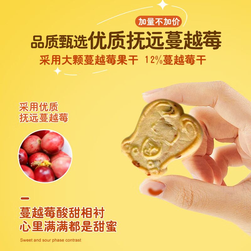 红海小镇蔓越莓曲奇饼干独立包装宝宝休闲营养零食糕点80g 蔓越莓曲奇80g*5盒