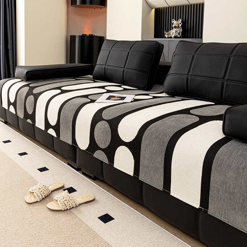 正圣沙发垫四季通用防滑2026年新款轻奢高级雪尼尔劳伦斯皮沙发专用垫 圆柱体垫-灰色 70cm*70cm