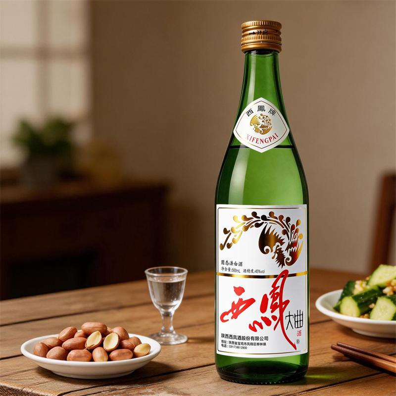 西凤大曲45度老绿瓶西凤酒500ml自饮口粮聚会凤香型白酒 500mL 6瓶