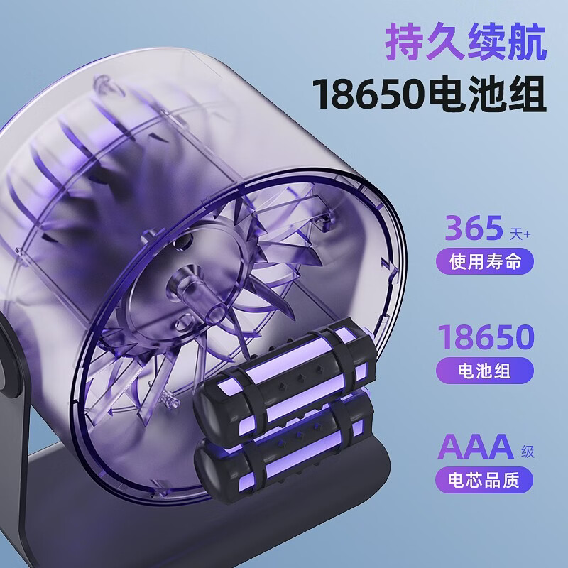 钻石牌【120档空调风丨冷风循环扇】桌面小风扇空气循环扇宿舍学生台面办公室USB家用涡轮迷你电风扇 灰紫色【充电升级款】3-12小时续航