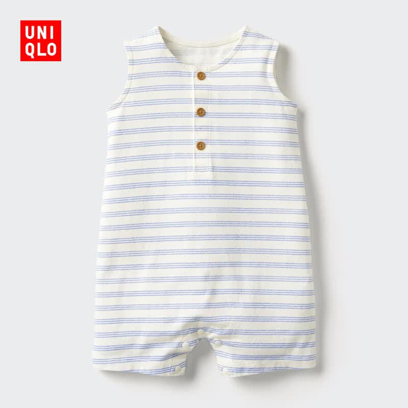 优衣库婴幼儿宝宝爬爬服/无袖婴儿衣服连体衣26春夏新款483022 65 宝蓝色 90cm