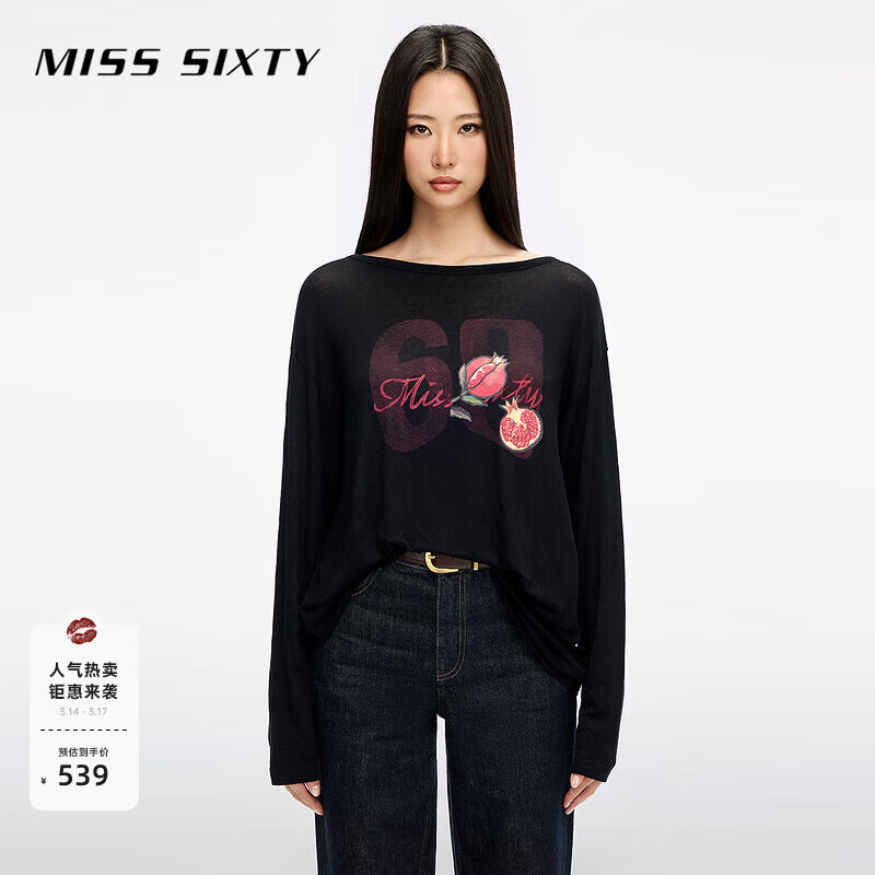 MISS SIXTY2026�����¿��T��Ů��˿��ë��Ŀ���ӡ���ɳڸ� ��ɫ S 539Ԫ