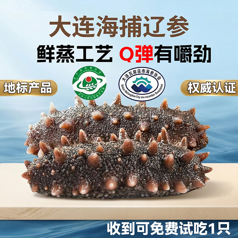 亿鲜笙海参即食大连鲜活野生辽参非干货海参孕妇刺参礼盒500g单个装 4-8只/斤【大号】地标认证辽参 2斤装【实惠滋补】
