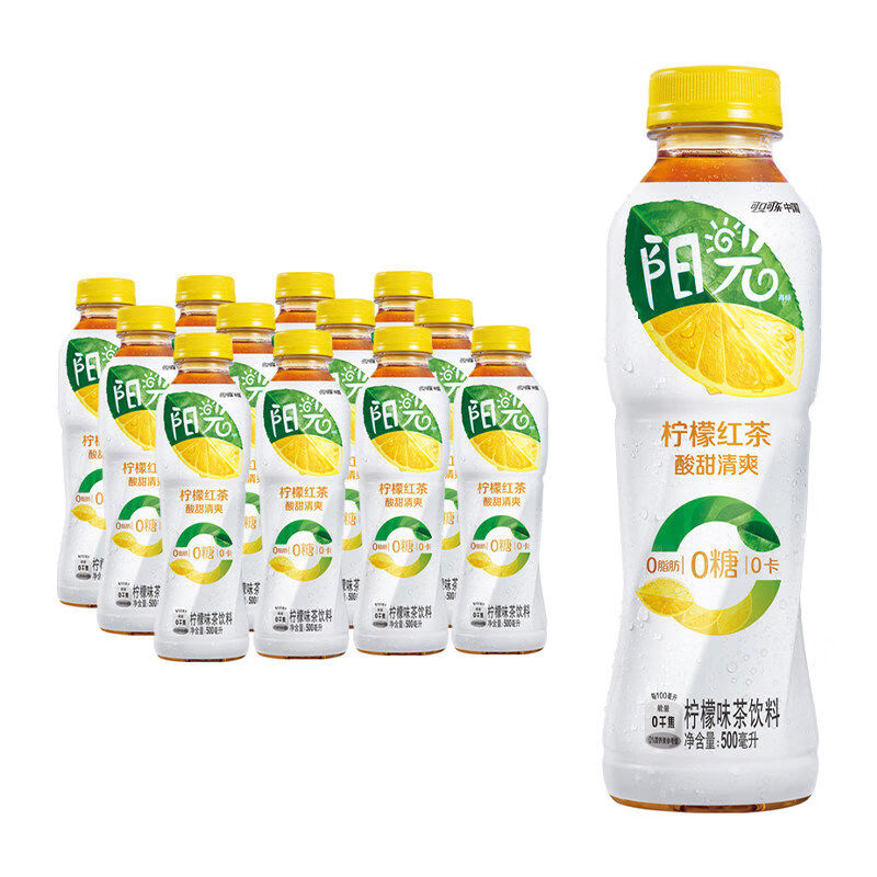 可口可乐阳光无糖柠檬红茶饮料500ml12瓶可口可乐茶饮料 2件 阳光无糖500ml*12瓶