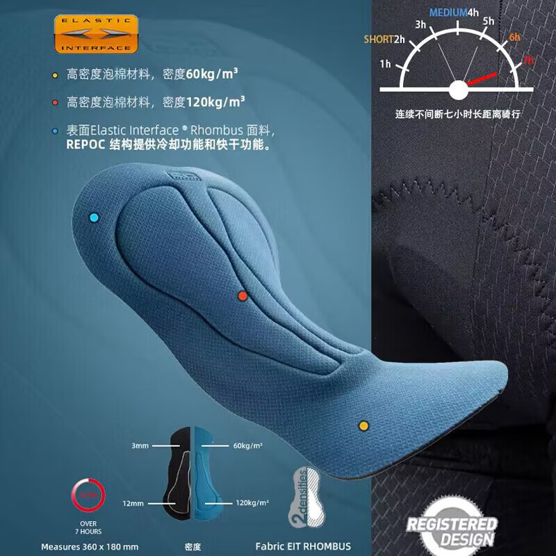 兰帕达侧口袋公路自行车【双箭头裤垫】骑行裤男背带户外骑行短裤骑行服 【苍髯】背带短裤-黑色-120密度双箭头裤垫 M