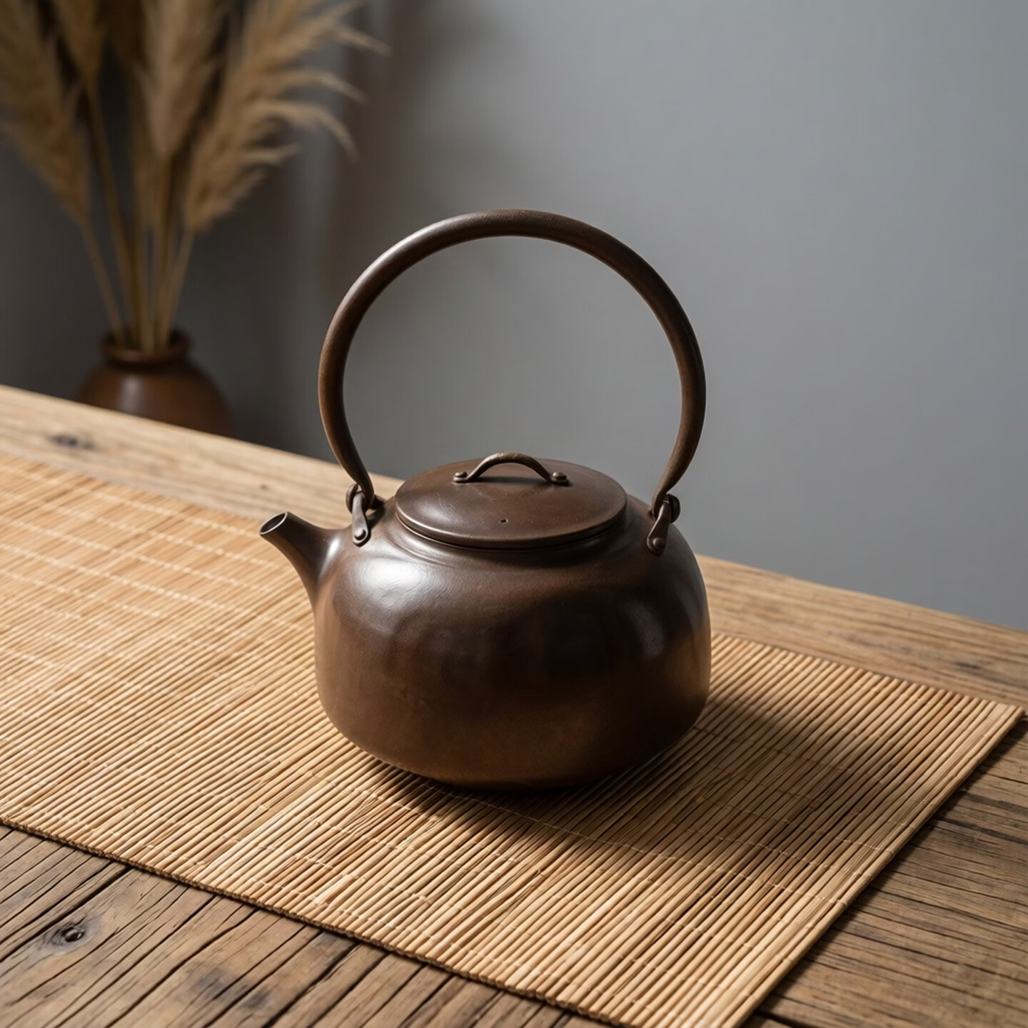 纯紫铜手工锤纹烧水壶炭火功夫茶具围炉煮茶壶家用中号煮水壶 紫铜提梁烧水壶（中号咖色） 550ml 紫铜提梁小号烧水壶（咖色） 京东折扣/优惠券