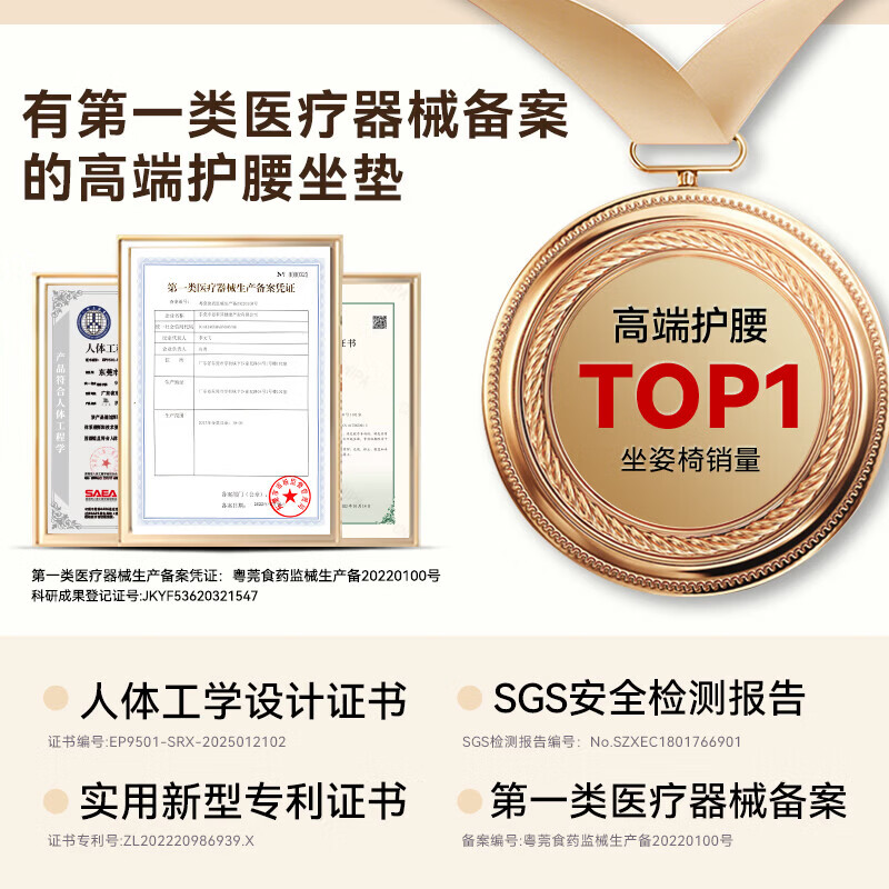 思菲其护腰坐垫人体工学一体式座椅护腰靠垫办公室神器支撑腰部 S03深空灰【160斤承重】