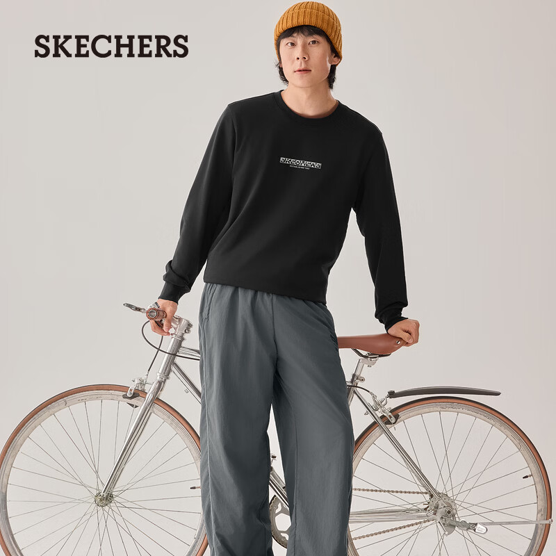 斯凯奇（Skechers）男女同款休闲针织长袖T恤衫L325U096